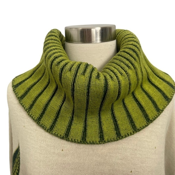 Didier Parakian Floral Multicolored Knit Poncho Sweater With Cowl Neckline O/S - Picture 5 of 13